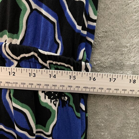 Chicos Traveler 2 Women Floral Acetate Slinky Knit Stretch Blouson Maxi Dress 12 - Picture 8 of 10